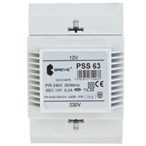 Transformator 1-fazowy modułowy bezpieczeństwa PSS 63 230/ 12V 5,2A, na szynę DIN, IP30, Ta 40, 16012-9976 - obrazek 1