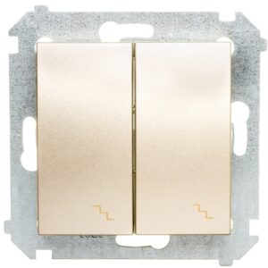 Simon 54 Łącznik schodowy podwójny z podświetleniem złoty mat DW6/2L.01/44 - obrazek 1