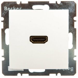 Berker S.1 Gniazdo HDMI z przyłączem 90 stopnii śnieżnobiałe połysk 3315438989 - obrazek 1