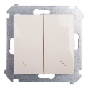 Simon 54 Łącznik schodowy podwójny z podświetlniem kremowy DW6/2L.01/41 - obrazek 1