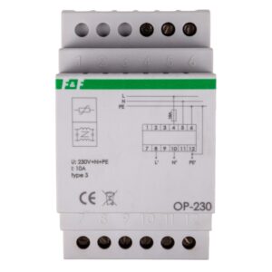 Ogranicznik przepięć Typ T3 z potrójnym filtrem przeciwzakłóceniowym 2P 1kV OP-230 - obrazek 1