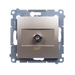 Simon 54 Gniazdo antenowe pojedyncze SAT złoty mat DASF1.01/44 - obrazek 1