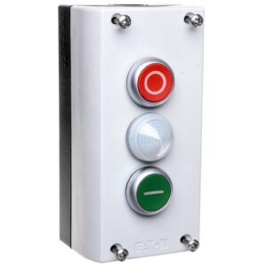 Kaseta sterownicza 3-otworowa START/STOP/lampka biała 2Z 2R szara IP67 M22-I3-M2 216533 - obrazek 1