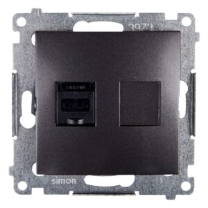 Simon 54 Gniazdo komputerowe pojedyncze RJ45 kat.6 z przesłoną antracyt D61.01/48 - obrazek 1