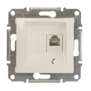 Sedna Gniazdo telefoniczne pojedyncze RJ11 kremowe SDN4101123 - obrazek 1