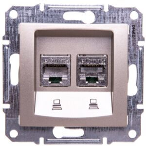 Sedna Gniazdo satyna 2xRJ45 5e FTP SDN4600168 - obrazek 1