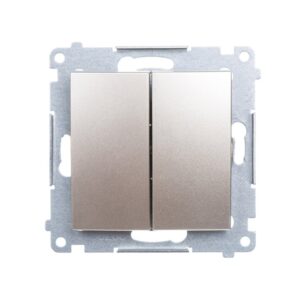 Simon 54 Przycisk podwójny, szybkozłącza, złoty mat DP2.01/44 - obrazek 1