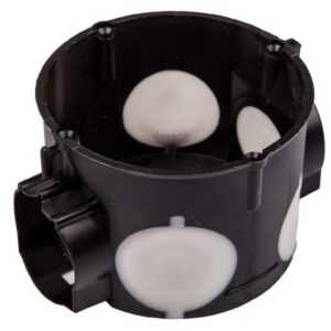 Puszka podtynkowa 60mm płytka z membranami przebiciowymi czarna wiatroszczelna E106-2K 83106007 /25szt./ - obrazek 1