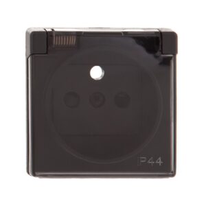 Simon 82 Pokrywa bryzgoszczelna gniazda z/u IP44 z klapką dymną grafit 82068KD-38 - obrazek 1