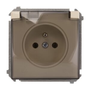 Simon Basic Gniazdo bryzgoszczelne z/u IP44 z klapką dymną beżowe BMGZ1B.01/12a - obrazek 1