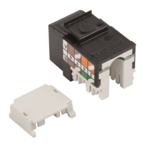Simon Connect Wkład gniazda komputerowego pojedynczy RJ45 kat.6 nieekranowany czarny CJ645U UTP - obrazek 1