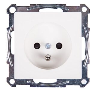 Merten System M Gniazdo pojedyncze z/u 16A IP20 z przesłonami biel polarna MTN2600-0319 - obrazek 1