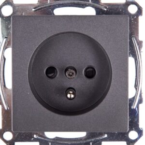 Merten System M Gniazdo pojedyncze z/u 16A IP20 z przesłonami antracyt MTN2600-0414 - obrazek 1