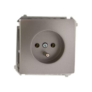 Simon Basic Gniazdo pojedyncze z/u 16A IP20 stal inox BMGZ1.01/21 - obrazek 1