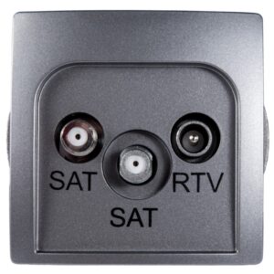Simon Basic Gniazdo antenowe SAT/SAT/RTV końcowe stal inox BMZAR+SAT3.1-P2.01/21 - obrazek 1