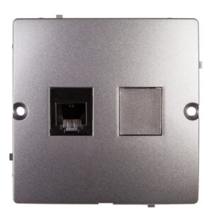 Simon Basic Gniazdo telefoniczne pojedyncze RJ11 stal inox BMTF1.02/21 - obrazek 1