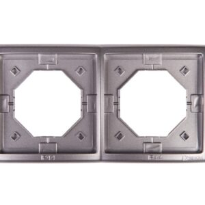 Simon Basic Standard Ramka bryzgoszczelna podwójna z uszczelką IP44 stal inox BMR2B/21 - obrazek 1