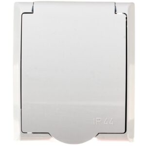 FALA Gniazdo hermetyczne pojedyncze z/u IP44 klapka biała GNH-1HZ/00/w - obrazek 1