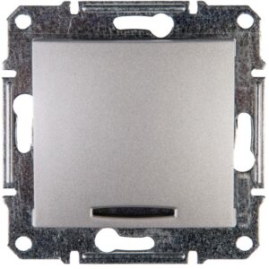 Sedna Łącznik jednobiegunowy 10AX z podświetleniem LED aluminium SDN1400160 - obrazek 1
