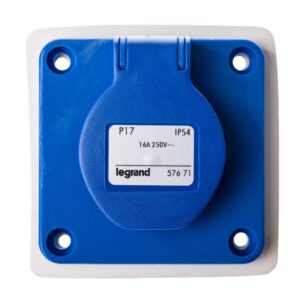 Gniazdo tablicowe z uziemieniem IP44 niebieskie 2P+Z P17 057671 - obrazek 1