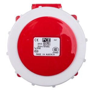 Gniazdo tablicowe 16A 5P 400V /75x75/ czerwone IP67 POWER TWIST 3152-6 - obrazek 1