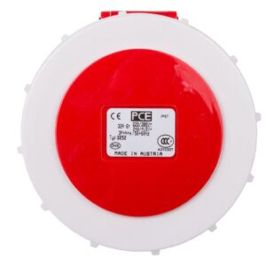 Gniazdo tablicowe 32A 5P 400V /75x75/ czerwone IP67 POWER TWIST 3252-6 - obrazek 1