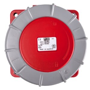 Gniazdo tablicowe 125A 5P 400V /120x120/ czerwone IP67 POWER TWIST 345-6 - obrazek 1