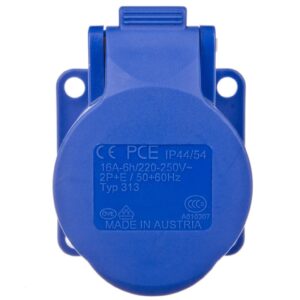 Gniazdo tablicowe 16A 3P 230V /75x75/ niebieskie IP44 313-6f5 - obrazek 1
