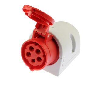 Gniazdo stałe 16A 5P 400V czerwone IP44 115-6 - obrazek 1