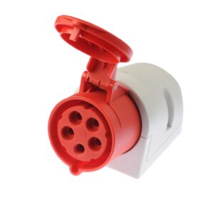 Gniazdo stałe 32A 5P 400V czerwone IP44 125-6 - obrazek 1