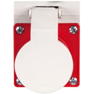 Wtyczka odbiornikowa z klapką 16A 4P 400V czerwona IP44 514-6d - obrazek 1
