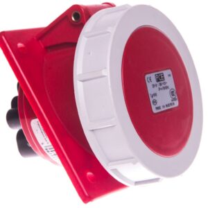 Gniazdo tablicowe skośne 32A 4P 400V /80x97/ czerwone IP67 4242-6f78 - obrazek 1