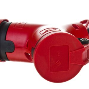 Rozgałęźnik podwójny 2P+Z czerwony PC-ABS IP44 2421200-r - obrazek 1
