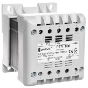 Transformator 1-fazowy separacyjny PTM 100 230/230V 0,43A, na szynę DIN, IP21, Ta 40, 16052-9953 - obrazek 1