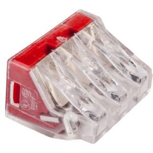 Szybkozłączka 3x 2,5-6mm2 transparentna/ czerwona 773-173 /opak.50szt./ - obrazek 1