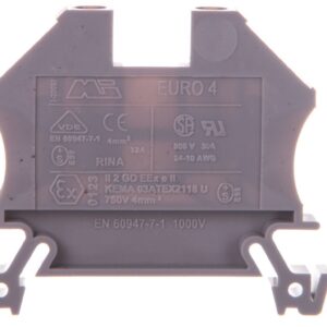 Złączka szynowa 2-przewodowa 4mm2 szara EURO 43409 - obrazek 1