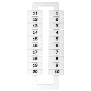 Oznacznik do złączek (EURO) 2,5-70mm2 /1-20/ biały 43192 /1 blister=20 szt/ - obrazek 1