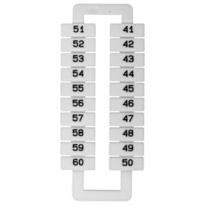 Oznacznik do złączek (EURO) 2,5-70mm2 /41-60/ biały 43192 /1 blister=20 szt/ - obrazek 1