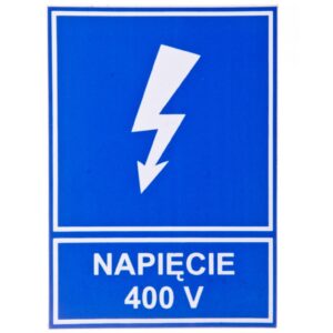 Tabliczka /znak informacyjny/ TZI 52X74S NAP.400V E04TZ-01041110900 /10szt./ - obrazek 1