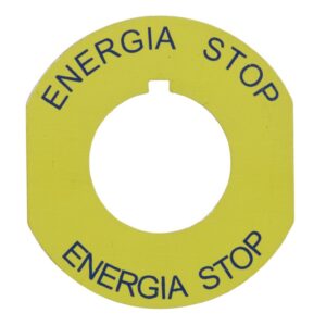 Tabliczka opisowa żółta okrągła fi42 ENERGIA STOP ST22-4509P02 - obrazek 1