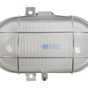 Oprawa kanałowa OVAL 1x100W E27 IIkl. 230V IP44 z siatką metal. wzmocnioną kl. mleczny 100079 - obrazek 1