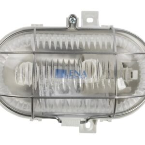 Oprawa kanałowa OVAL 1x60W E27 IIkl. 230V IP44 z siatką metal. wzmocnioną, biała, kl. pryzmatyczny 320170/EU - obrazek 1