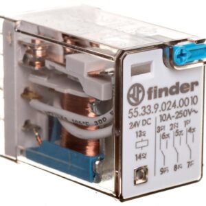 Przekaźnik miniaturowy 3P 10A 24V DC przycisk testujący AgNi 55.33.9.024.0010 - obrazek 1