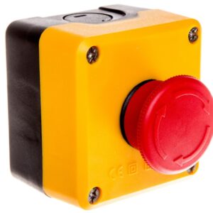 Kaseta sterownicza czarno-żółta, stop bezpieczeństwa, ryglowany 40 mm 1R z przyciskiem bezpieczeństwa T0-P1EC400E40 - obrazek 1