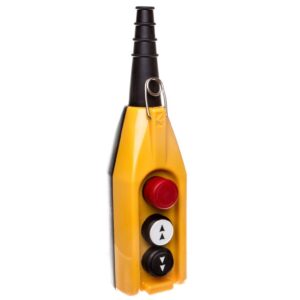 Kaseta sterownicza, 3 przyciski, w tym przycisk awaryjnego stopu 30 mm, dwie prędkości, T0-PV3E30B4 - obrazek 1