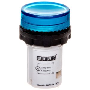 Lampka sygnalizacyjna MB z LED, monoblok, 230V AC, płaski klosz, niebieska T0-MBSD220M - obrazek 1