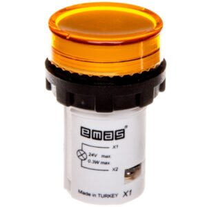 Lampka sygnalizacyjna MB z LED, monoblok, 24V AC/DC, płaski klosz, żółta T0-MBSD024S - obrazek 1