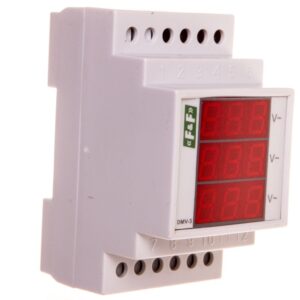Woltomierz 3-fazowy cyfrowy modułowy 100-300V AC dokładność 1 DMV-3RMS - obrazek 1
