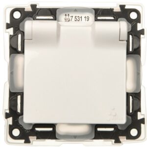 VALENA LIFE Gniazdo pojedyncze z/u 2P+Z SCHUKO IP44 z przesłonami biały 753119 - obrazek 1