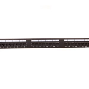 Patch panel kompletny 19 cali 24x RJ45 U/UTP kat. 5e czarny (RAL 9005) z tacką DN-91524U-EC - obrazek 1